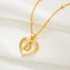 imageCicy Bell Womens Initial Necklace for Women 18k Gold Plated Shell Personalized Letter Pendant Necklace 177 with 2 ExtenderStyle 2DGold