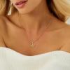 imageCicy Bell Womens Initial Necklace for Women 18k Gold Plated Shell Personalized Letter Pendant Necklace 177 with 2 ExtenderStyle 2GGold