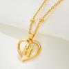 imageCicy Bell Womens Initial Necklace for Women 18k Gold Plated Shell Personalized Letter Pendant Necklace 177 with 2 ExtenderStyle 2HGold