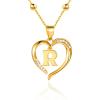 imageCicy Bell Womens Initial Necklace for Women 18k Gold Plated Shell Personalized Letter Pendant Necklace 177 with 2 ExtenderStyle 2RGold