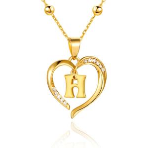 imageCicy Bell Womens Initial Necklace for Women 18k Gold Plated Shell Personalized Letter Pendant Necklace 177 with 2 ExtenderStyle 2HGold