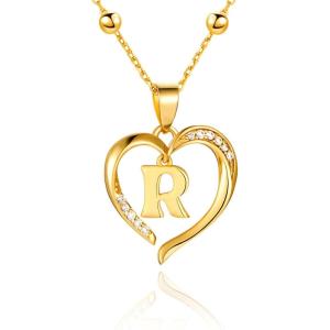 imageCicy Bell Womens Initial Necklace for Women 18k Gold Plated Shell Personalized Letter Pendant Necklace 177 with 2 ExtenderStyle 2RGold