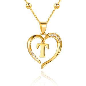 imageCicy Bell Womens Initial Necklace for Women 18k Gold Plated Shell Personalized Letter Pendant Necklace 177 with 2 ExtenderStyle 2TGold