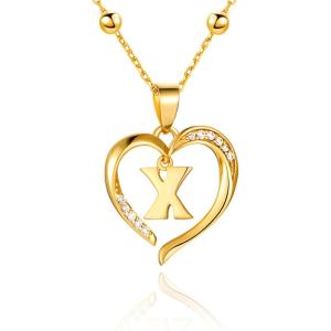 imageCicy Bell Womens Initial Necklace for Women 18k Gold Plated Shell Personalized Letter Pendant Necklace 177 with 2 ExtenderStyle 2XGold