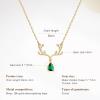 imageCicy Bell 18k Gold Plated Christmas Necklace Reindeer Zircon Gemstone Pendant Necklaces 15quot2quotGreen