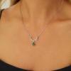 imageCicy Bell 18k Gold Plated Christmas Necklace Reindeer Zircon Gemstone Pendant Necklaces 15quot2quotGreen
