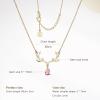 imageCicy Bell 18k Gold Plated Christmas Necklace Reindeer Zircon Gemstone Pendant Necklaces 15quot2quotPink