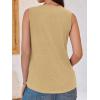 imageCicy Bell Women V Neck Tank Tops Dressy Casual Summer Loose Fit Sleeveless Shirts BlouseKhaki