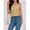 imageCicy Bell Women V Neck Tank Tops Dressy Casual Summer Loose Fit Sleeveless Shirts BlouseKhaki