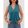 imageCicy Bell Women V Neck Tank Tops Dressy Casual Summer Loose Fit Sleeveless Shirts BlouseLake Blue