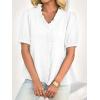 imageCicy Bell Womens Peplum Puff Sleeve Tops Dressy Casual Summer Textured Blouses V Neck Ruffle Pleated ShirtsWhite
