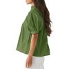 imageCicy Bell Womens Puff Sleeve V Neck Blouse Babydoll Peplum Tops Dressy Casual Pleated Loose Fit ShirtsOlive Green
