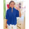 imageCicy Bell Womens Puff Sleeve V Neck Blouse Babydoll Peplum Tops Dressy Casual Pleated Loose Fit ShirtsRoyal Blue