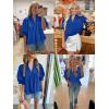 imageCicy Bell Womens Puff Sleeve V Neck Blouse Babydoll Peplum Tops Dressy Casual Pleated Loose Fit ShirtsRoyal Blue
