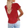 imageCicy Bell Womens Short Sleeve Shirts Crewneck Loose Casual Summer Basic Tees TopsDark Red