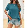 imageCicy Bell Womens Short Sleeve Tunic Tops Summer Crew Neck Side Split T Shirts Casual Loose Fit Basic Tees ShirtsBlue