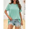 imageCicy Bell Womens Short Sleeve Tunic Tops Summer Crew Neck Side Split T Shirts Casual Loose Fit Basic Tees ShirtsLight Green