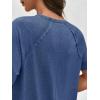 imageCicy Bell Womens Short Sleeve Tunic Tops Summer Crew Neck Side Split T Shirts Casual Loose Fit Basic Tees ShirtsNavy