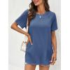 imageCicy Bell Womens Short Sleeve Tunic Tops Summer Crew Neck Side Split T Shirts Casual Loose Fit Basic Tees ShirtsNavy