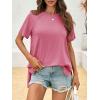 imageCicy Bell Womens Short Sleeve Tunic Tops Summer Crew Neck Side Split T Shirts Casual Loose Fit Basic Tees ShirtsPink