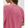 imageCicy Bell Womens Short Sleeve Tunic Tops Summer Crew Neck Side Split T Shirts Casual Loose Fit Basic Tees ShirtsPink