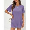 imageCicy Bell Womens Short Sleeve Tunic Tops Summer Crew Neck Side Split T Shirts Casual Loose Fit Basic Tees ShirtsPurple