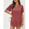 imageCicy Bell Womens Short Sleeve Tunic Tops Summer Crew Neck Side Split T Shirts Casual Loose Fit Basic Tees ShirtsRed