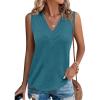 imageCicy Bell Women V Neck Tank Tops Dressy Casual Summer Loose Fit Sleeveless Shirts BlouseLake Blue