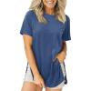 imageCicy Bell Womens Short Sleeve Tunic Tops Summer Crew Neck Side Split T Shirts Casual Loose Fit Basic Tees ShirtsNavy