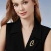 imageCicy Bell AZ Initial 26 Letter Brooch Pins 18k Gold Plated Cubic Zirconia Breastpin Name Personalized Gifts for Women MenGoldC