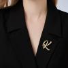 imageCicy Bell AZ Initial 26 Letter Brooch Pins 18k Gold Plated Cubic Zirconia Breastpin Name Personalized Gifts for Women MenGoldK