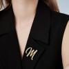 imageCicy Bell AZ Initial 26 Letter Brooch Pins 18k Gold Plated Cubic Zirconia Breastpin Name Personalized Gifts for Women MenGoldM