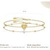 imageCicy Bell Gold Initial Bracelets for Women Dainty 18K Gold Plated Layered Cubic Zirconia Bracelet Personalized 26 Alphabet Monogram Charm BraceletStyle 1PGold