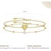 imageCicy Bell Gold Initial Bracelets for Women Dainty 18K Gold Plated Layered Cubic Zirconia Bracelet Personalized 26 Alphabet Monogram Charm BraceletStyle 1AGold