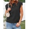 imageCicy Bell Womens Cap Sleeve Sweater Vest Summer Casual Sleeveless Knit Tank Tops Loose Fit Crew Neck Shirts PulloverBlack