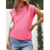 imageCicy Bell Womens Cap Sleeve Sweater Vest Summer Casual Sleeveless Knit Tank Tops Loose Fit Crew Neck Shirts PulloverHot Pink