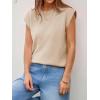 imageCicy Bell Womens Cap Sleeve Sweater Vest Summer Casual Sleeveless Knit Tank Tops Loose Fit Crew Neck Shirts PulloverKhaki