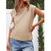 imageCicy Bell Womens Cap Sleeve Sweater Vest Summer Casual Sleeveless Knit Tank Tops Loose Fit Crew Neck Shirts PulloverKhaki