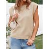 imageCicy Bell Womens Cap Sleeve Sweater Vest Summer Casual Sleeveless Knit Tank Tops Loose Fit Crew Neck Shirts PulloverKhaki