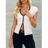 imageCicy Bell Womens Cute Going Out Tops Ribbed Button Up Tank Tops Cap Sleeve Sweater Vest Summer Sexy OutfitsWhite