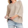 imageCicy Bell Womens Oversized Sweaters 34 Sleeve Summer Casual Knitted Tops Crewneck Lightweight Loose Pullover BlousesApricot