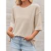 imageCicy Bell Womens Oversized Sweaters 34 Sleeve Summer Casual Knitted Tops Crewneck Lightweight Loose Pullover BlousesApricot