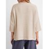 imageCicy Bell Womens Oversized Sweaters 34 Sleeve Summer Casual Knitted Tops Crewneck Lightweight Loose Pullover BlousesApricot