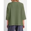imageCicy Bell Womens Oversized Sweaters 34 Sleeve Summer Casual Knitted Tops Crewneck Lightweight Loose Pullover BlousesArmy Green
