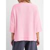 imageCicy Bell Womens Oversized Sweaters 34 Sleeve Summer Casual Knitted Tops Crewneck Lightweight Loose Pullover BlousesPink