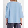imageCicy Bell Womens Oversized Sweaters 34 Sleeve Summer Casual Knitted Tops Crewneck Lightweight Loose Pullover BlousesSky Blue
