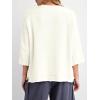 imageCicy Bell Womens Oversized Sweaters 34 Sleeve Summer Casual Knitted Tops Crewneck Lightweight Loose Pullover BlousesWhite