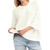 imageCicy Bell Womens Oversized Sweaters 34 Sleeve Summer Casual Knitted Tops Crewneck Lightweight Loose Pullover BlousesWhite