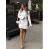 imageCicy Bell Womens Ruffle Long Sleeve Mini Dress Bodycon Boat Neck Ribbed Knit Sweater Dresses Elegant OutfitsWhite