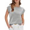 imageCicy Bell Womens Cap Sleeve Sweater Vest Summer Casual Sleeveless Knit Tank Tops Loose Fit Crew Neck Shirts PulloverLight Grey